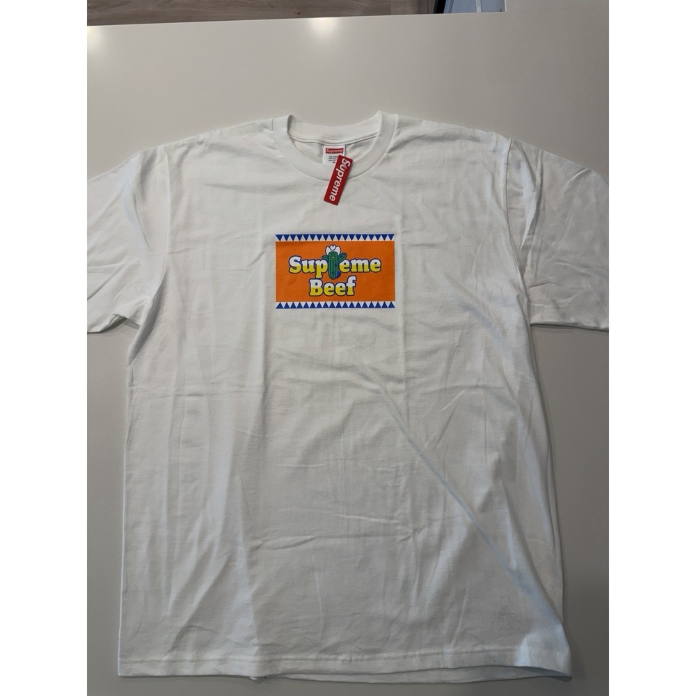 Supreme Beef Tee Graphic Cactus Logo Cotton White SS25T11 Mens XL